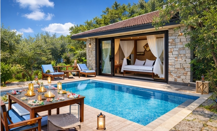 Fethiye’de romantik balayı villaları